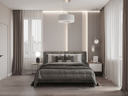 Фото № 6: Дизайн-проект четырехкомнатной квартиры 90.13  м² стиль Модернизм для ЖК Скандинавия