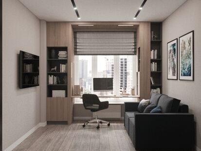 Фото № 5: Дизайн-проект четырехкомнатной квартиры 90.13  м² стиль Модернизм для ЖК Скандинавия