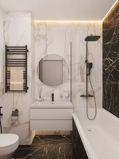 Фото № 4: Дизайн-проект четырехкомнатной квартиры 90.13  м² стиль Модернизм для ЖК Скандинавия