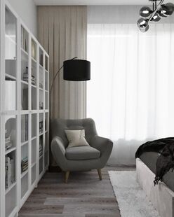 Фото № 6: Дизайн-проект двухкомнатной квартиры 42.1  м² Современный стиль для ЖК Кварталы 21/19