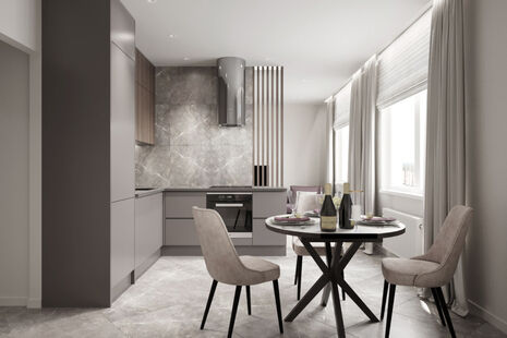 Фото № 3: Дизайн-проект трехкомнатной квартиры 79.87  м² Современный стиль для ЖК Новоорловский