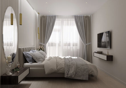 Фото № 2: Дизайн-проект трехкомнатной квартиры 79.87  м² Современный стиль для ЖК Новоорловский