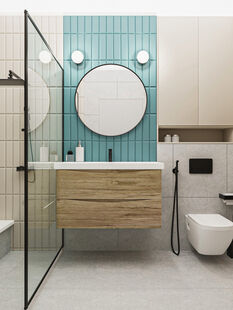 Фото № 6: Дизайн-проект двухкомнатной квартиры 55.05  м² стиль Модернизм для ЖК Новая Рига