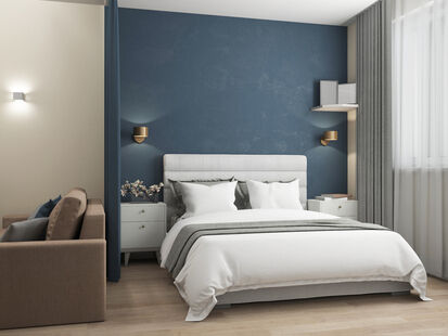 Фото № 1: Дизайн-проект однокомнатной квартиры 48.38  м² Стиль Контемпорари для ЖК Московский