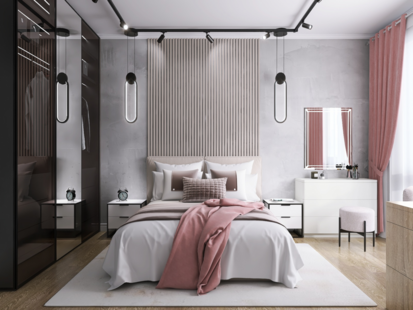 Фото № 1: Дизайн-проект однокомнатной квартиры 34.24  м² стиль Модернизм для ЖК Метрополия