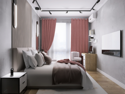 Фото № 3: Дизайн-проект однокомнатной квартиры 34.24  м² стиль Модернизм для ЖК Метрополия