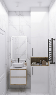 Фото № 5: Дизайн-проект однокомнатной квартиры 34.24  м² стиль Модернизм для ЖК Метрополия