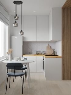 Фото № 1: Дизайн-проект двухкомнатной квартиры 30.3  м² Стиль Минимализм для ЖК Первый квартал