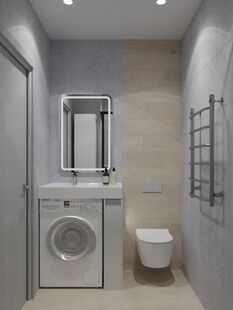 Фото № 4: Дизайн-проект двухкомнатной квартиры 30.3  м² Стиль Минимализм для ЖК Первый квартал