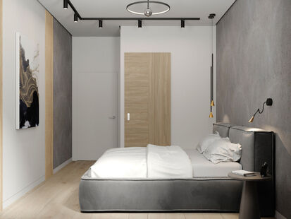 Фото № 4: Дизайн-проект трехкомнатной квартиры 79.0  м² Современный стиль для ЖК Веллтон Парк