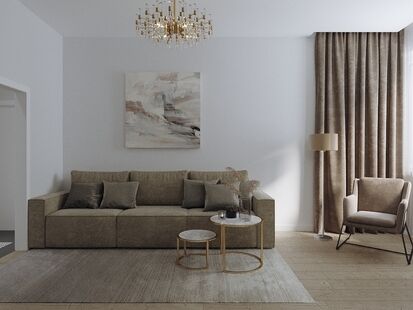 Фото № 6: Дизайн-проект двухкомнатной квартиры 59.17  м² стиль Модернизм для ЖК Main Street