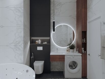 Фото № 5: Дизайн-проект двухкомнатной квартиры 59.17  м² стиль Модернизм для ЖК Main Street