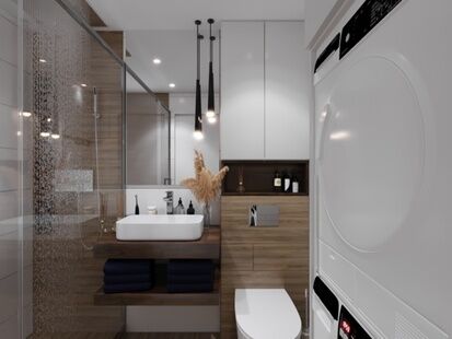 Фото № 4: Дизайн-проект двухкомнатной квартиры 41.2  м² Современный стиль для ЖК Люберцы Парк