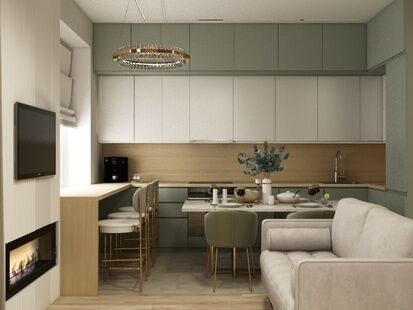 Фото № 1: Дизайн-проект двухкомнатной квартиры 64.6  м² Современный стиль для ЖК Балтийский