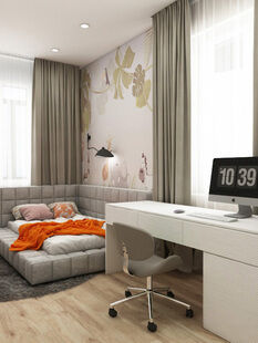 Фото № 6: Дизайн-проект двухкомнатной квартиры 64.6  м² Современный стиль для ЖК Балтийский