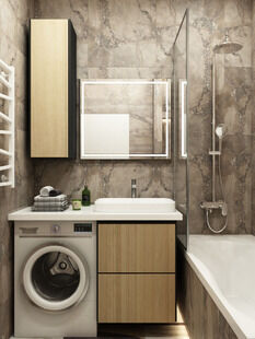 Фото № 4: Дизайн-проект двухкомнатной квартиры 64.6  м² Современный стиль для ЖК Балтийский