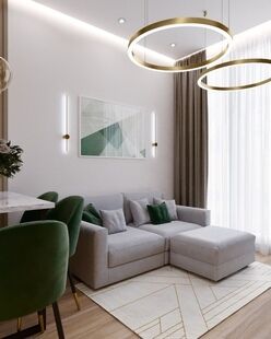 Фото № 6: Дизайн-проект двухкомнатной квартиры 37.6  м² стиль Модернизм для ЖК Лидер Парк