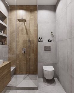 Фото № 5: Дизайн-проект двухкомнатной квартиры 37.6  м² стиль Модернизм для ЖК Лидер Парк