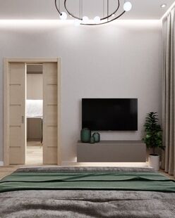 Фото № 2: Дизайн-проект двухкомнатной квартиры 37.6  м² стиль Модернизм для ЖК Лидер Парк