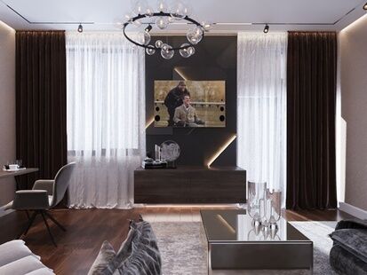 Фото № 4: Дизайн-проект трехкомнатной квартиры 81.28  м² стиль Модернизм для ЖК Ленинградка 58