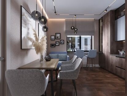 Фото № 6: Дизайн-проект трехкомнатной квартиры 81.28  м² стиль Модернизм для ЖК Ленинградка 58