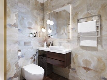 Фото № 3: Дизайн-проект трехкомнатной квартиры 81.28  м² стиль Модернизм для ЖК Ленинградка 58