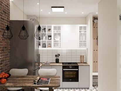 Фото № 2: Дизайн-проект двухкомнатной квартиры 42.94  м² Стиль Лофт для ЖК Московский