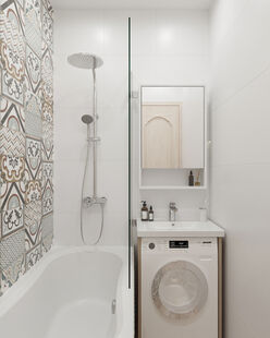 Фото № 6: Дизайн-проект двухкомнатной квартиры 45.68  м² Стиль Прованс для ЖК Московский