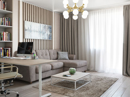 Фото № 1: Дизайн-проект двухкомнатной квартиры 62.12  м² Стиль Эклектика для ЖК Московский