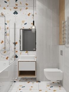 Фото № 4: Дизайн-проект двухкомнатной квартиры 59.55  м² Стиль Контемпорари для ЖК Огни