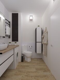 Фото № 6: Дизайн-проект однокомнатной квартиры 40.87  м² Стиль Лофт для ЖК Государев Дом