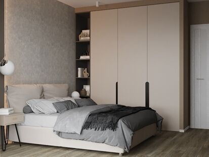 Фото № 1: Дизайн-проект однокомнатной квартиры 43.6  м² Современный стиль для ЖК Дискавери Парк