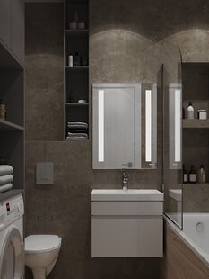 Фото № 2: Дизайн-проект однокомнатной квартиры 43.6  м² Современный стиль для ЖК Дискавери Парк