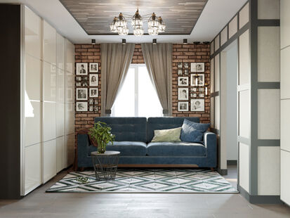 Фото № 5: Дизайн-проект двухкомнатной квартиры 63.25  м² Стиль Эклектика для кп вяземские сады