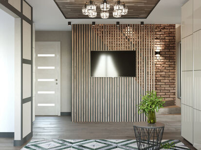 Фото № 2: Дизайн-проект двухкомнатной квартиры 63.25  м² Стиль Эклектика для кп вяземские сады