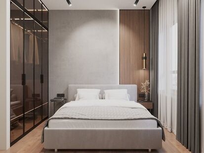 Фото № 5: Дизайн-проект двухкомнатной квартиры 43.21  м² стиль Модернизм для ЖК Первый квартал