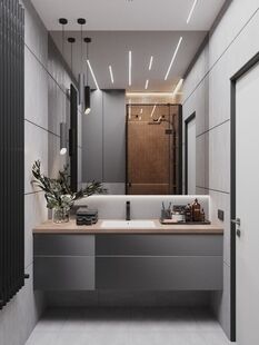 Фото № 3: Дизайн-проект двухкомнатной квартиры 43.21  м² стиль Модернизм для ЖК Первый квартал