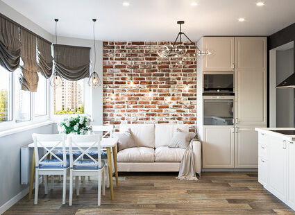 Фото № 3: Дизайн-проект трехкомнатной квартиры 80.25  м² Скандинавский стиль для ЖК Московский