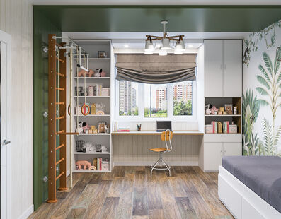 Фото № 6: Дизайн-проект трехкомнатной квартиры 80.25  м² Скандинавский стиль для ЖК Московский