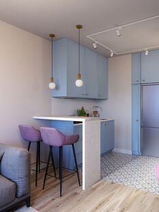 Фото № 6: Дизайн-проект двухкомнатной квартиры 63.31  м² Современный стиль для ЖК Новое Внуково