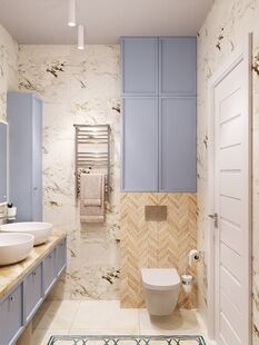 Фото № 2: Дизайн-проект двухкомнатной квартиры 63.31  м² Современный стиль для ЖК Новое Внуково