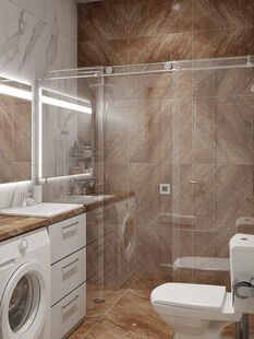 Фото № 3: Дизайн-проект двухкомнатной квартиры 38.93  м² Стиль Современная классика для ЖК Испанские Кварталы