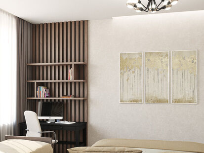 Фото № 5: Дизайн-проект двухкомнатной квартиры 39.55  м² Стиль Модернизм для ЖК Испанские Кварталы