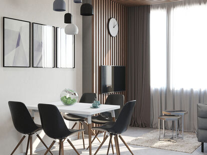 Фото № 4: Дизайн-проект двухкомнатной квартиры 39.55  м² Стиль Модернизм для ЖК Испанские Кварталы