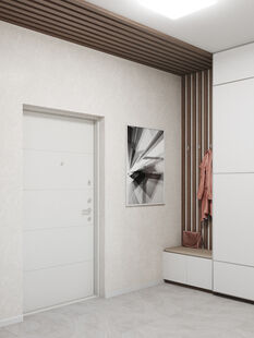 Фото № 6: Дизайн-проект двухкомнатной квартиры 39.55  м² Стиль Модернизм для ЖК Испанские Кварталы