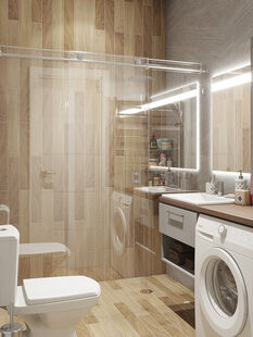 Фото № 3: Дизайн-проект двухкомнатной квартиры 39.55  м² Стиль Модернизм для ЖК Испанские Кварталы