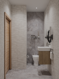 Фото № 4: Дизайн-проект двухкомнатной квартиры 66.6  м² Стиль Контемпорари для ЖК Маяк