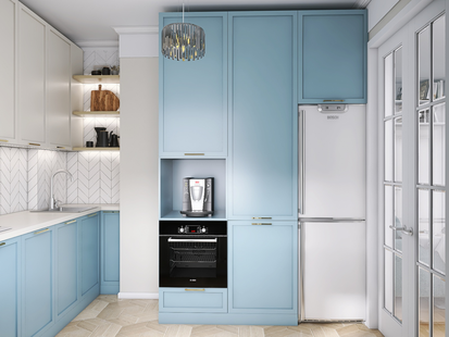 Фото № 6: Дизайн-проект трехкомнатной квартиры 84.28  м² Стиль Контемпорари для ЖК Московский