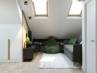 Фото № 6: Дизайн-проект трехкомнатной квартиры 36.36  м² Стиль Лофт для тсж княжичи