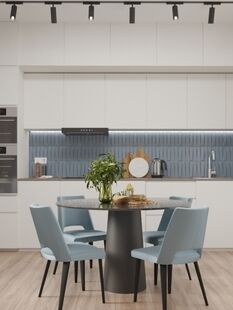 Фото № 3: Дизайн-проект трехкомнатной квартиры 59.76  м² Современный стиль для ЖК Лучи